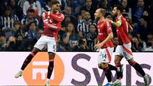 FC Porto tertinggal lebih dulu pada menit ke-7 setelah aksi apik pemain Manchester United Marcus Rashford. (MIGUEL RIOPA/AFP)