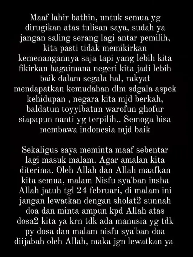 Unggahan Umi Pipik. (Foto: Dok. Instagram @_ummi_pipik_)