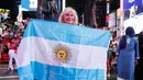 Dua gol Argentina dicetak oleh Julian Alvarez pada menit ke-22 dan Lionel Messi (51’). (Kena Betancur/AFP)