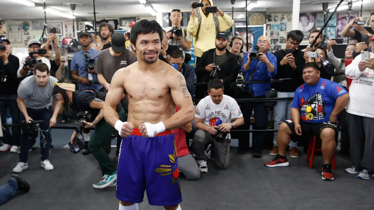 Latihan Santai Manny Pacquiao Jelang Hadapi Adrien Broner
