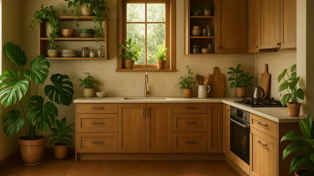 Inspirasi Desain Dapur Lantai Motif Kayu