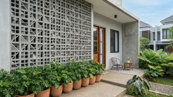 Roster Beton dan Philodendron: Formula Estetika Rumah Modern