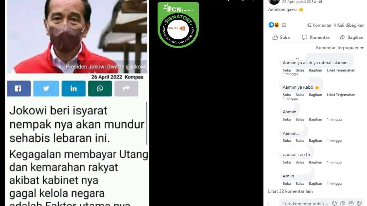 Penelusuran klaim Presiden Jokowi beri isyarat mudur setelah lebaran