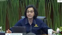 Menteri Keuangan (Menkeu) Sri Mulyani Indrawati&nbsp;dalam konferensi Pers APBN KiTa Oktober, Rabu (25/10/2023). (Tira/Liputan6.com)