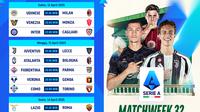 Dapatkan jadwal live streaming Serie A 2024/25 Matchweek ke 32 di Vidio pekan ini. Tonton dan dukung jagoan tim Italia kalian di Serie A 2024/25 pada matchweek ke 32 pekan ini hanya di layanan OTT Vidio. (sum. doc. vidio.com)