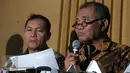 Ketua KPK Agus Rahardjo menggelar konferensi pers terkait operasi tangkap tangan anggota DPRD DKI Jakarta M Sanusi, Jakarta, Jumat (1/4). KPK memperlihatkan barang bukti senilai Rp1,140 miliar (Liputan6.com/Helmi Afandi)