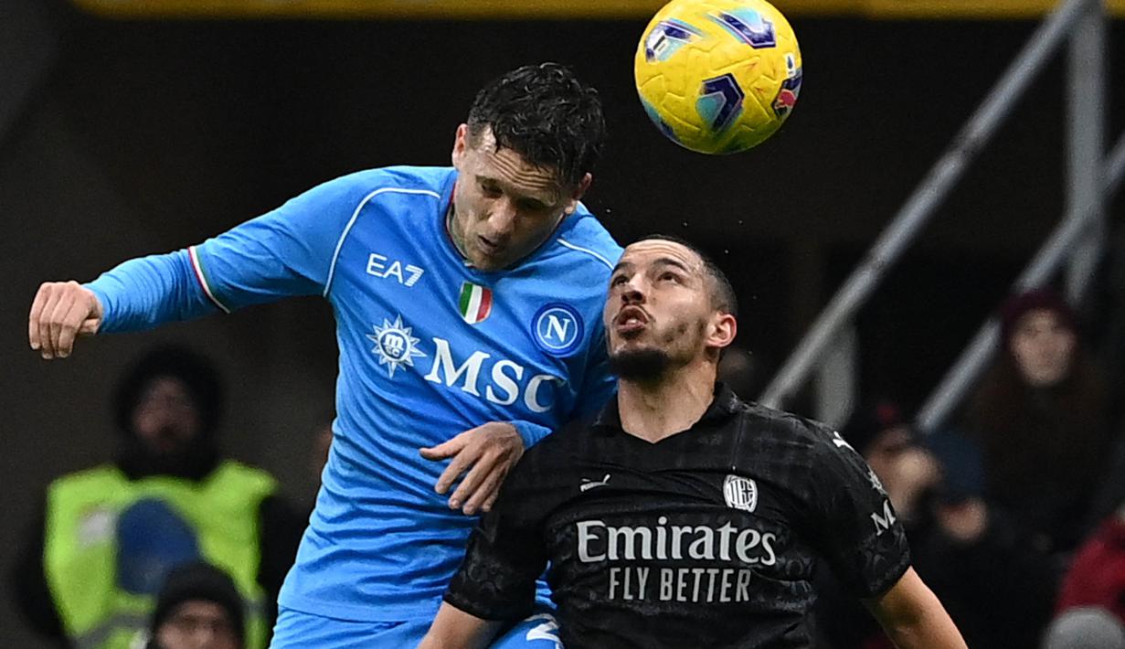 Gol kemenangan I Rossoneri dicetak oleh Theo Hernandez pada menit ke-25. (Isabella BONOTTO/AFP)