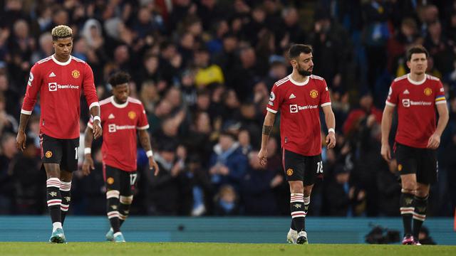 Foto: Tanpa Cristiano Ronaldo, Manchester United Babak Belur Dihajar Manchester City di Liga Inggris
