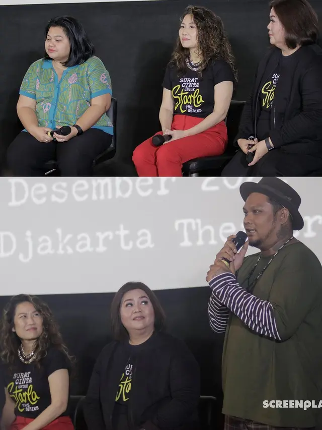 Suasana konferensi pers serial Surat Cinta Untuk Starla di Djakarta Theatre XXI Jakarta, 19 Desember 2022. (Foto: Dok. Instagram @screenplayfilms_id)