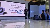 Anthoni Roderick, Public Relations Manager Tecno Indonesia dalam peluncuran Phantom V Flip 5G di Indonesia (Liputan6.com/Giovani Dio Prasasti)