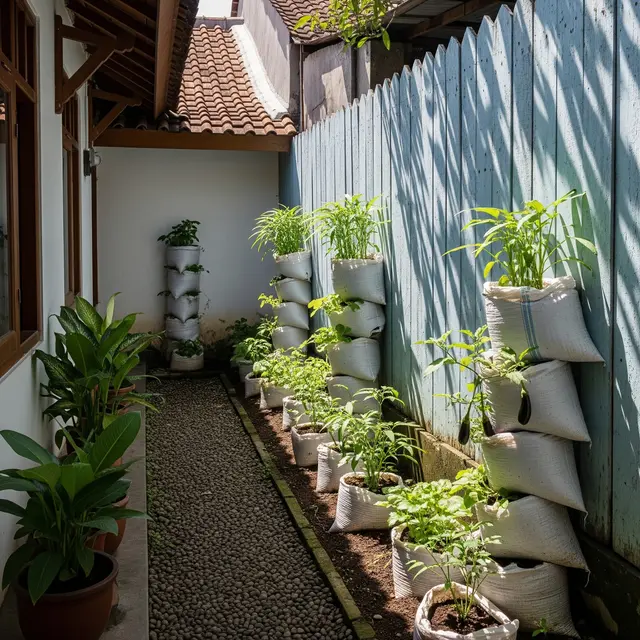 9 Ide Kebun Sayur Sederhana di Samping Rumah Pakai Karung Beras, Praktis dan Hemat Lahan
