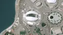Foto Satelit areal Stadion Fisht Olympic di Sochi, Rusia (06/06/2018). Stadion tersebut akan menjadi saksi laga pertama Portugal melawan Spanyol. (CNES 2018, Distribution Airbus DS via AP)