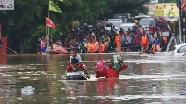 Banjir Rendam Ciledug Indah, Jalan Tangerang ke Jakarta Terputus