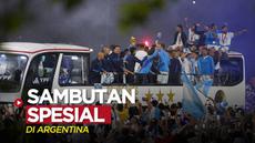 Berita video momen Lionel Messi bersama skuad Argentina, sang juara Piala Dunia 2022, disambut di negaranya pada Selasa (20/12/2022) dini hari waktu setempat.