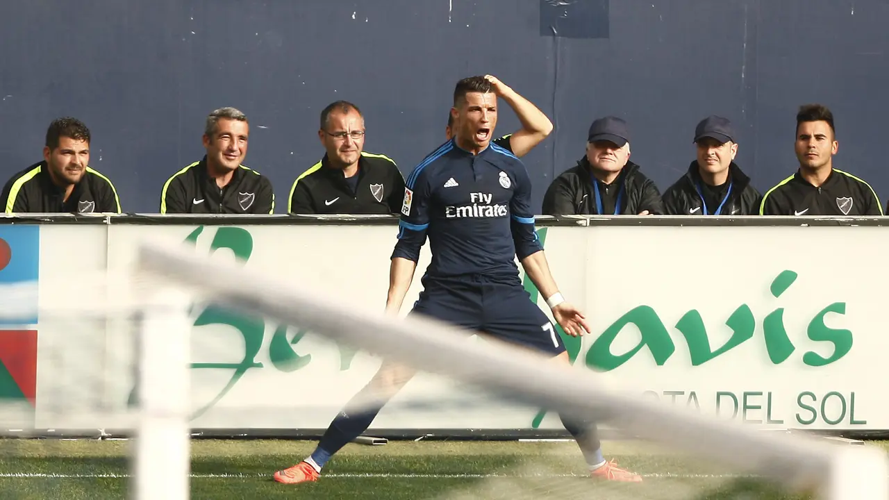 Cristiano Ronaldo di pertandingan Malaga vs Real Madrid (Reuters)