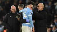 Bek Manchester City, Josko Gvardiol, mengalami cedera patah tulang kering saat bermain imbang 1-1 kontra Chelsea pada laga pekan ke-20 Premier League di Stadion Etihad, Senin (5/1/2026) dini hari WIB. (AFP/Oli Scarff)