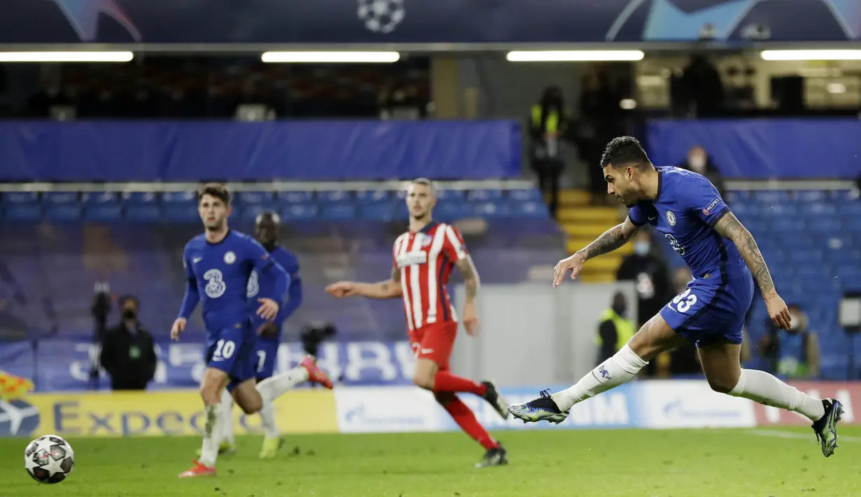 Seorang Emerson Palmieri hanya butuh waktu 39 detik sejak masuk lapangan untuk bisa mencatatkan nama nya di papan skor. (AP Photo/Matt Dunham)