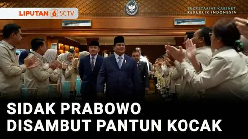 VIDEO: Prabowo Sidak ke Kantor Seskab Teddy, Disambut Meriah dengan Pantun Kocak
