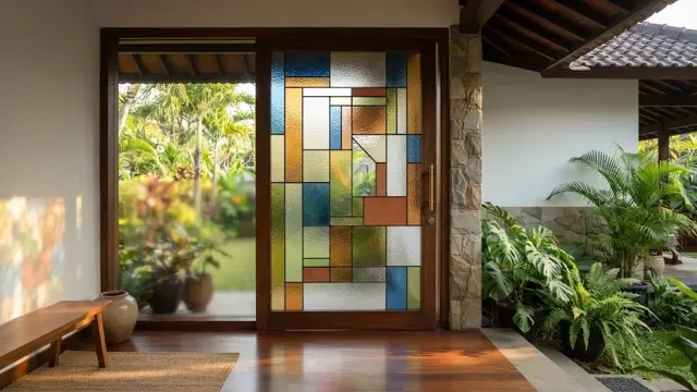 Pintu Depan Rumah dengan Kaca