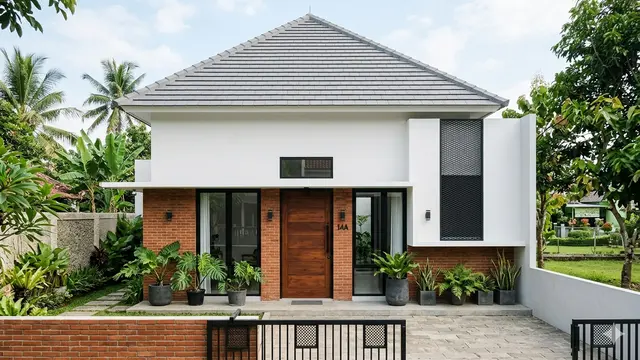 Inspirasi Rumah Minimalis Atap Limasan Modern Tampak Depan
