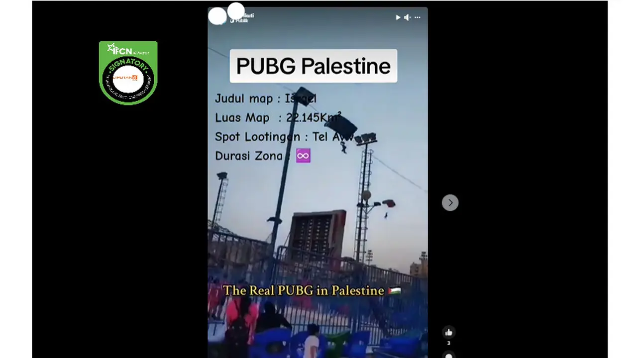 Tangkapan layar klaim video tentara Hamas terjun payung mendarat di Israel