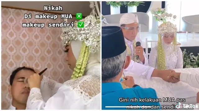 Rias Wajah Sendiri saat Menikah, Hasil Makeup Wanita Ini Bikin Pangling