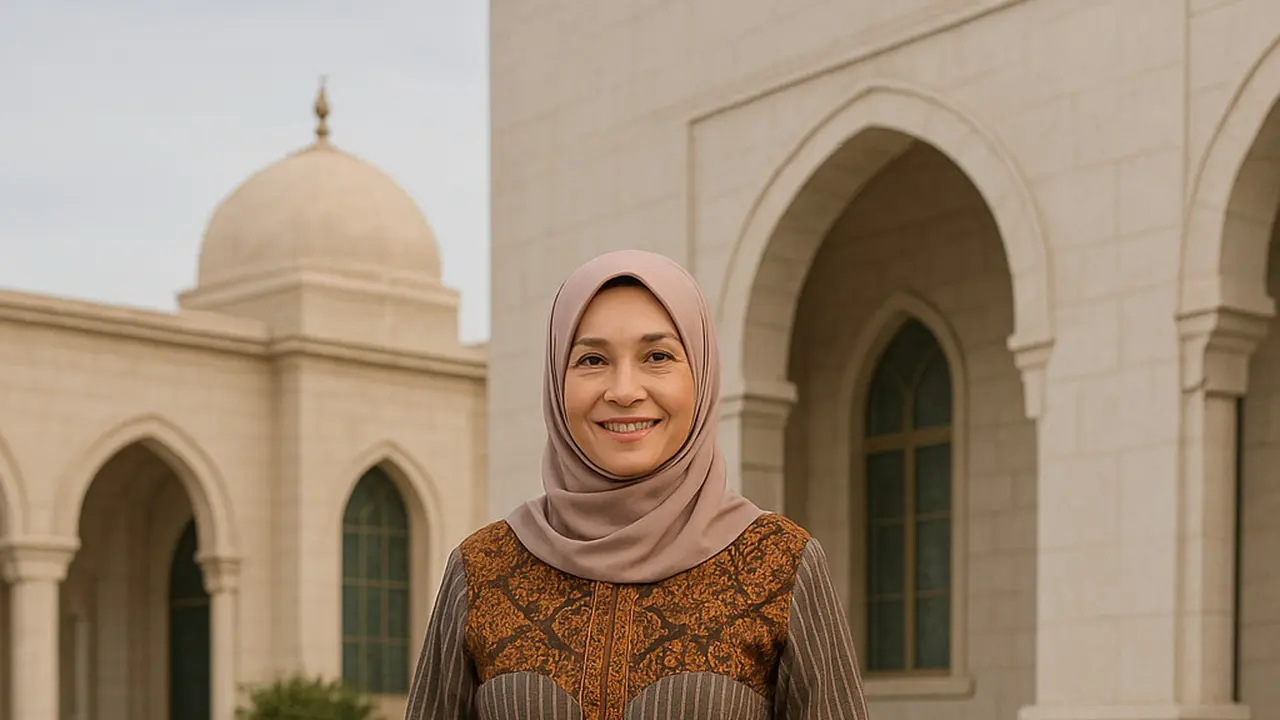 Rekomendasi Gamis Batik Kombinasi Lurik untuk Ibu-Ibu Usia 50-an