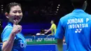 Masuk ke gim dua, Praveen/Debby semakin percaya diri. Mereka terus melaju meninggalkan Zhang/Zhao, dengan skor 8-6, 14-7, 17-10 hingga menang 21-16. (PBSI/Nafielah)