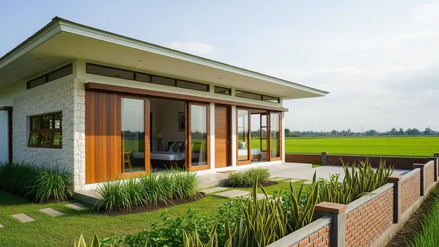 Model Rumah Kecil 2 Kamar Cantik Dekat Sawah Anti Ular