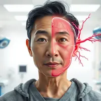 ciri-ciri stroke pada wajah ©Ilustrasi dibuat AI