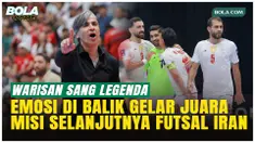 Pelatih Timnas Futsal Iran Vahid Shamsaei berbicara usai menjuarai Piala Asia Futsal 2026 di Indonesia Arena, Sabtu (7/2/2026). Ia menegaskan misi meneruskan pengetahuan kepada pemain muda dan mengakui tekanan besar di balik gelar juara.
