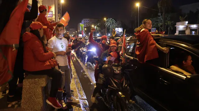 Sukacita Warga Maroko Rayakan Kemenangan atas Portugal