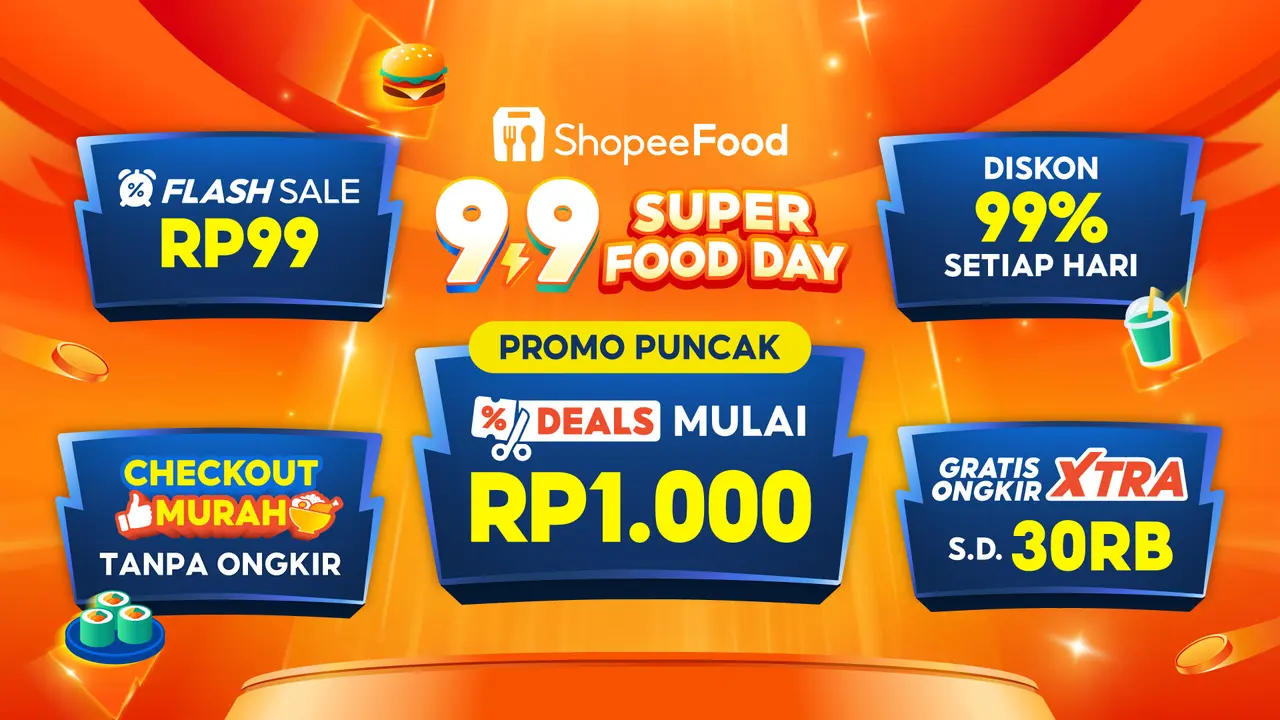 Jangan Lewatkan Promo ShopeeFood 9.9, Ada Diskon hingga 99% dan Flash Sale Rp99
