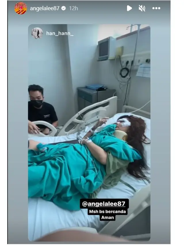 6 Potret Kondisi Angela Lee Pasca Alami Kecelakaan Mobil di Tol, Kaki Dipasang Pen