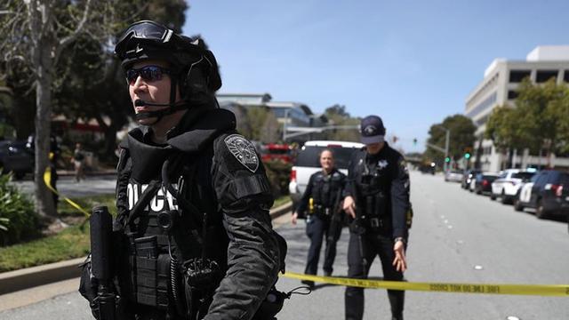 Polisi bergerak cepat ke markas besar Youtube © AFP