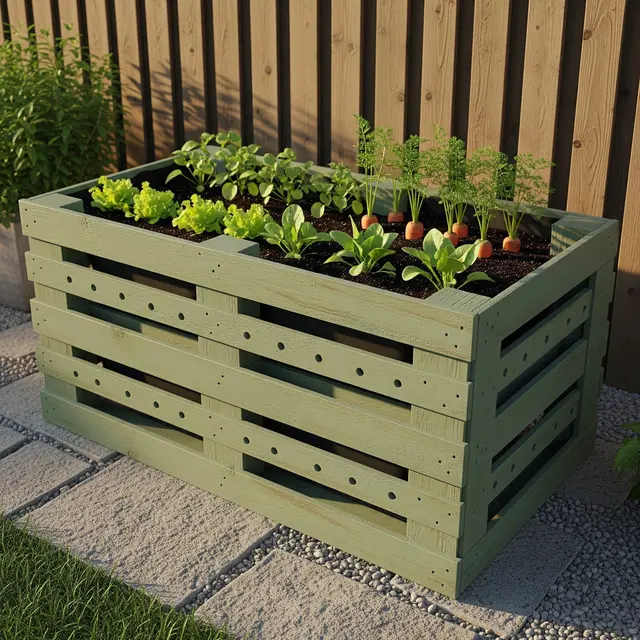 Ide Kebun Sayur Estetik dari Barang Bekas (Image by Gemini AI)
