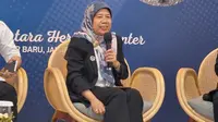Tim Pakar Badan Gizi Nasional, Prof. Dr. Ir. Ikeu Tanziha, saat memaparkan pentingnya sarapan bergizi dalam acara Talkshow: Potret 1 Tahun BGN di Antara Heritage Center, Jakarta, Selasa, 19 Agustus 2025. (Foto: Adinda Retno Aryani/Liputan6.com)