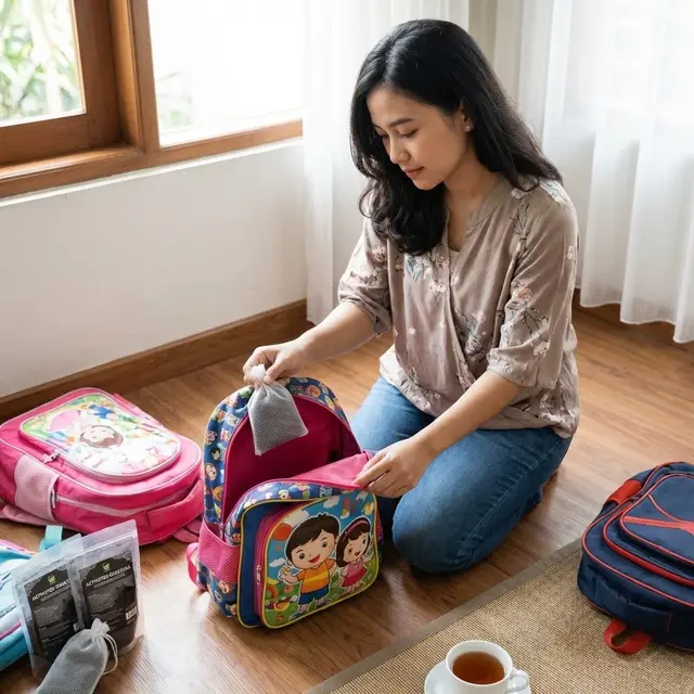 Menghilangkan Bau Apek di Tas Sekolah Anak