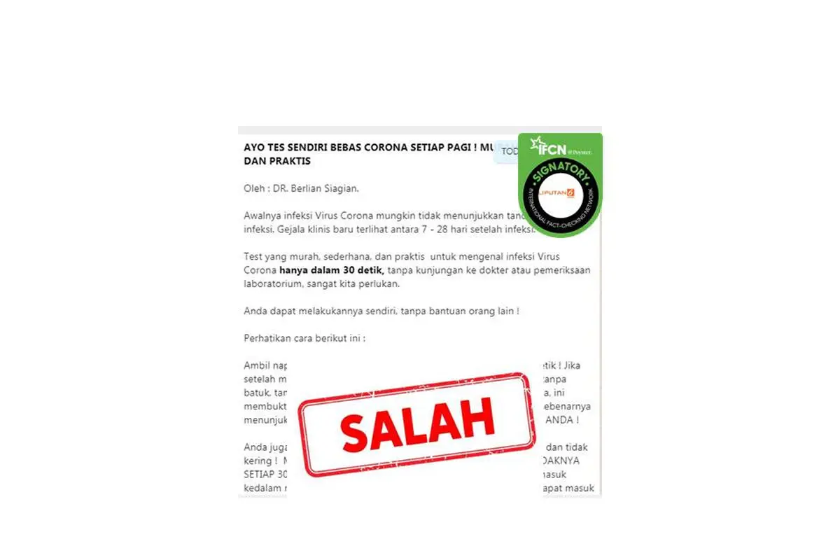 Cek Fakta Tahan Napas