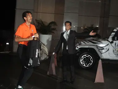 Penjaga gawang Juventus, Gianluigi Buffon, saat tiba di salah satu hotel yang ada di Jakarta pada Senin malam, (4/8/2014). (Istimewa)