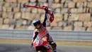 Marc Marquez menjuarai MotoGP Aragon di Sirkuit Aragon, Spanyol, Minggu (25/9/2016). Jorge Lorenzo finis kedua dan Valentino Rossi ketiga. (AFP/Jose Jordan)