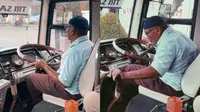 Kakek jadi sopir bus (TikTok/@lifka__)