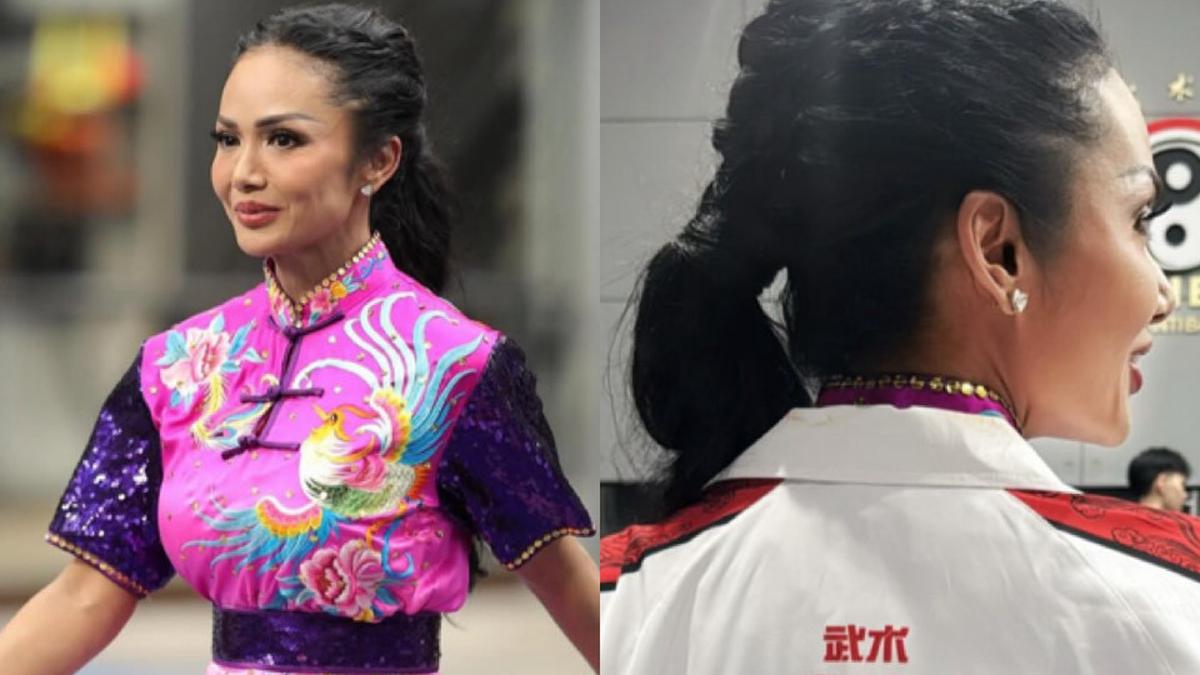 Penampilan Krisdayanti saat Sesi Latihan Wushu untuk Kejuaraan Wushu Internasional di China, Pakai Jaket Tim Indonesia