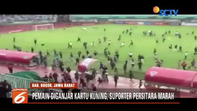 Video Kericuhan Suporter saat Persita Vs Kalteng Putra