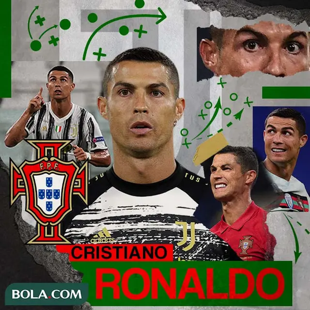 Ilustrasi Cristiano Ronaldo Portugal dan Juventus