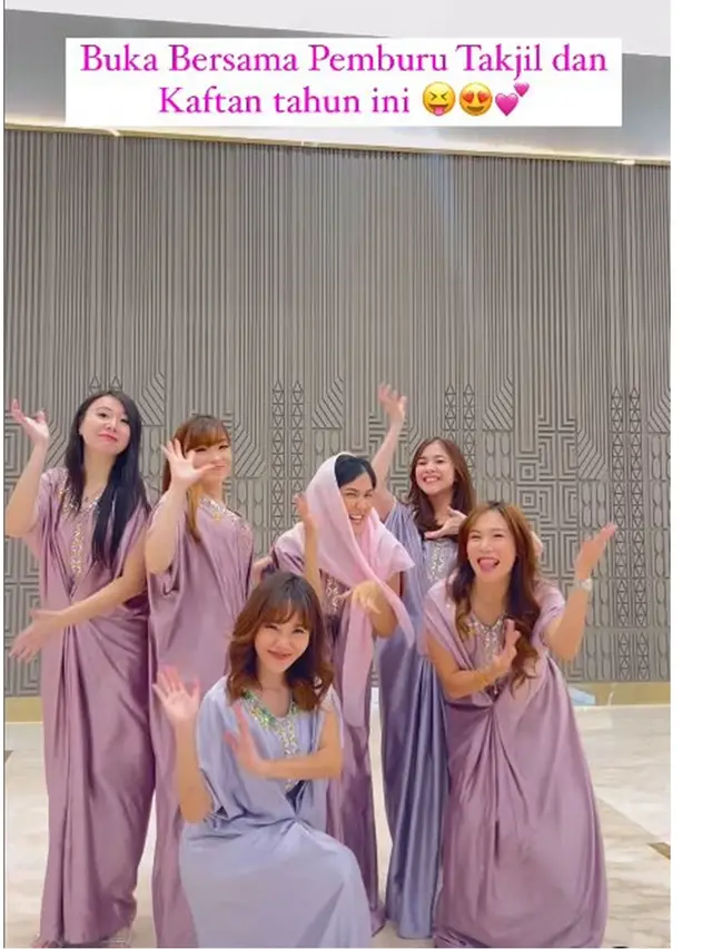 6 Potret Chibi Chibi Kompak Kenakan Kaftan, Angel dan Ryn Coba Pakai Hijab