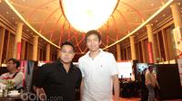 Markis Kido dan Hendra Setiawan saat mengikuti pengundian Djarum Superliga Badminton 2017 di Kempinski Hotel, Jakarta, (01/02/2017). (bola.com/Nicklas Hanoatubun)