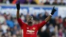 Paul Pogba membuka keunggulan Manchester United pada ment ke-15 pada laga Premier League melawan Swansea City di  Liberty Stadium, (6/11/2016). (Action Images via Reuters/John Sibley)