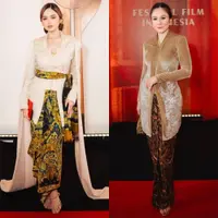 Lihat di sini beberapa potret gaya artis berkebaya di FFI 2023.
