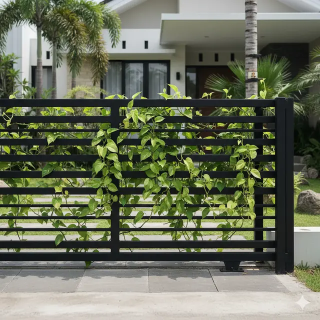 7 Model Pagar Besi Modern Kombinasi Tanaman Rambat, Tampil Alami dan Estetik untuk Hunian 2025